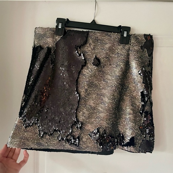 NWT Free People Skinny Sequin Camo Mini Skirt - Picture 4 of 16